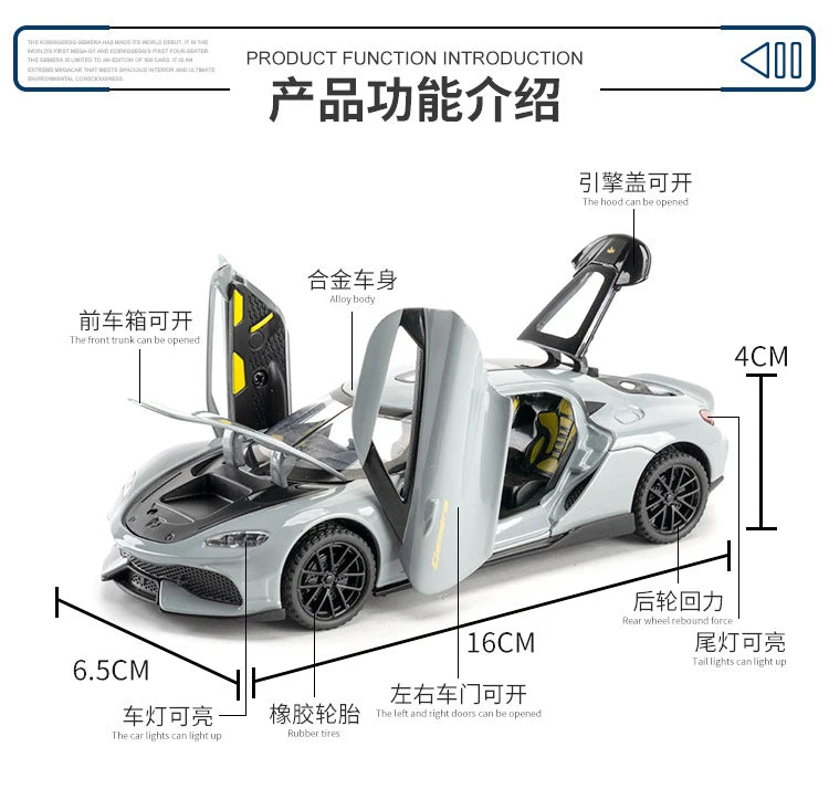 Koenigsegg Gemera GT Car Model Diecast
