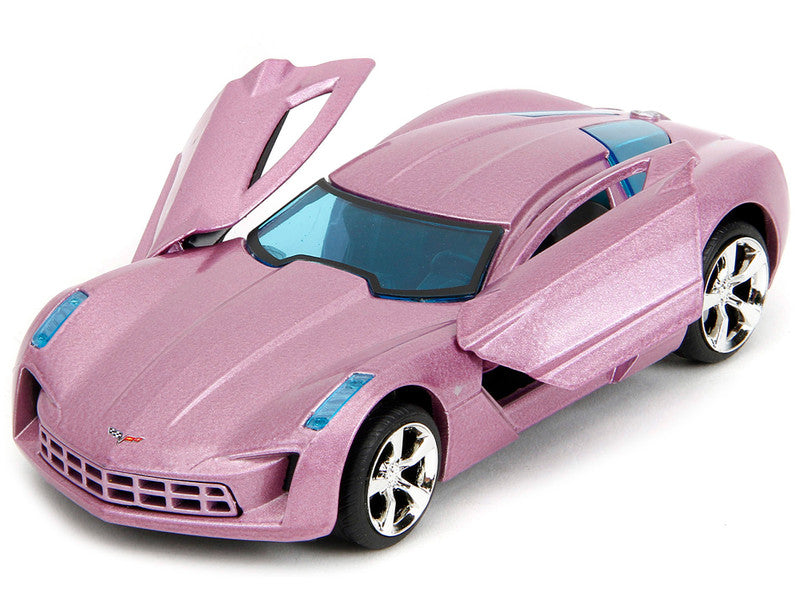 1:32 Chevrolet Corvette Stingray Concept Pink Metallic with Blue Tinted Windows from "Pink Slips" by 1/32 Diecast Model Car by Jada