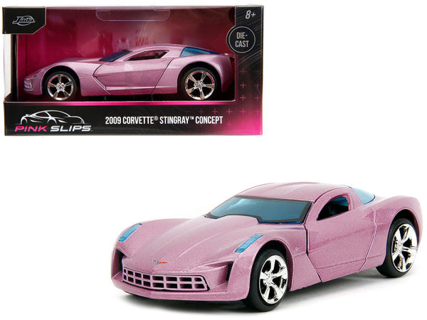 1:32 Chevrolet Corvette Stingray Concept Pink Metallic with Blue Tinted Windows from "Pink Slips" by 1/32 Diecast Model Car by Jada