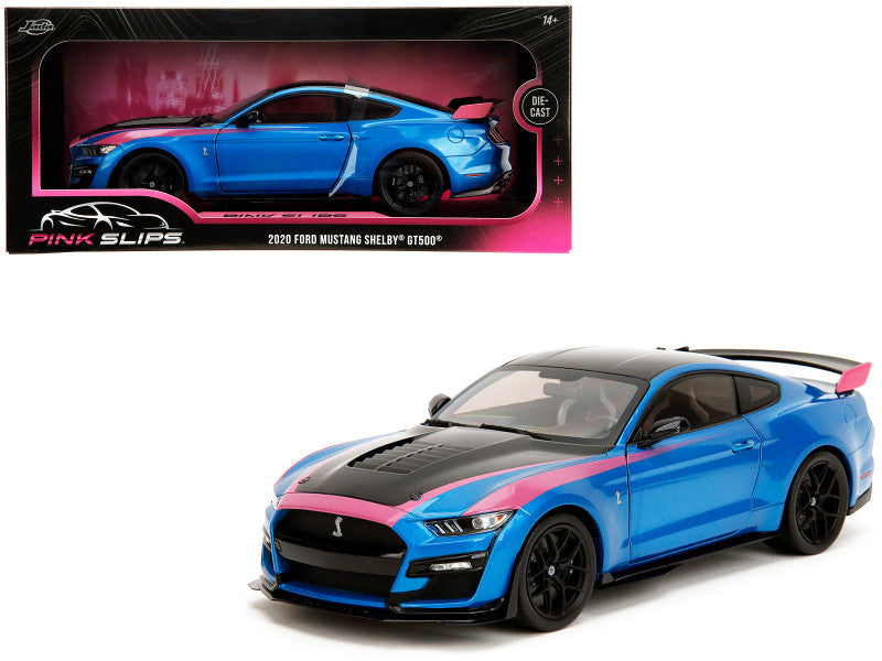 Ford Mustang Shelby GT500 Blue Metallic "Pink Slips" – 1:18 Diecast by Jada