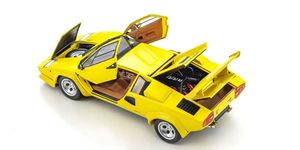 Lamborghini Countach LP5000 Quattrovalvole Yellow – 1:18 Diecast by Kyosho