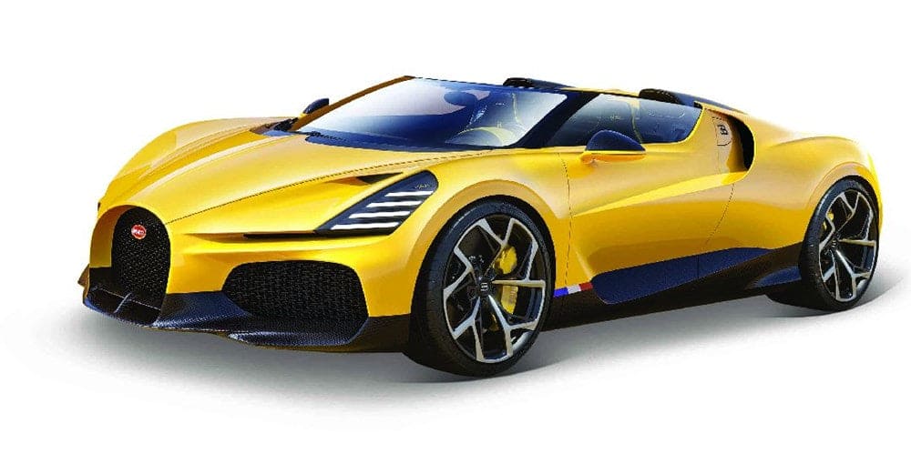 Bugatti Mistral Yellow – 1:18 Diecast by Bburago